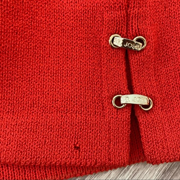 St. John Collection Orange Santana Knit Sleeveless Dress Size 4 - Picture 5 of 13